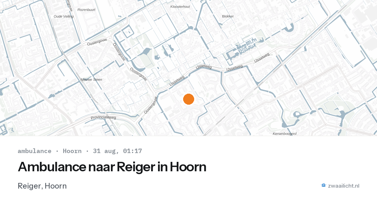 Ambulance naar Reiger in Hoorn — 30 aug 2026