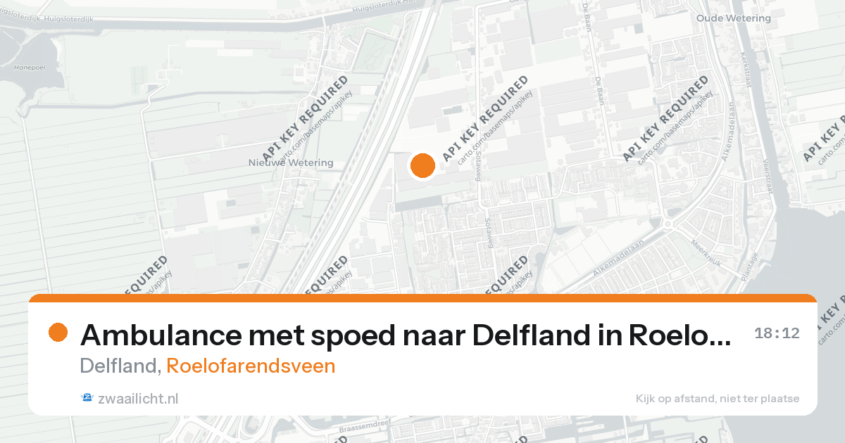 Ambulance met spoed naar Delfland in Roelofarendsveen — 20 aug 2026