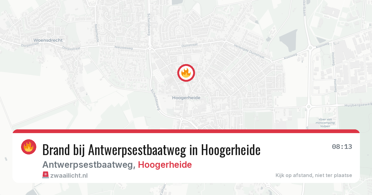 Brand bij Antwerpsestbaatweg in Hoogerheide — 29 jun 2026