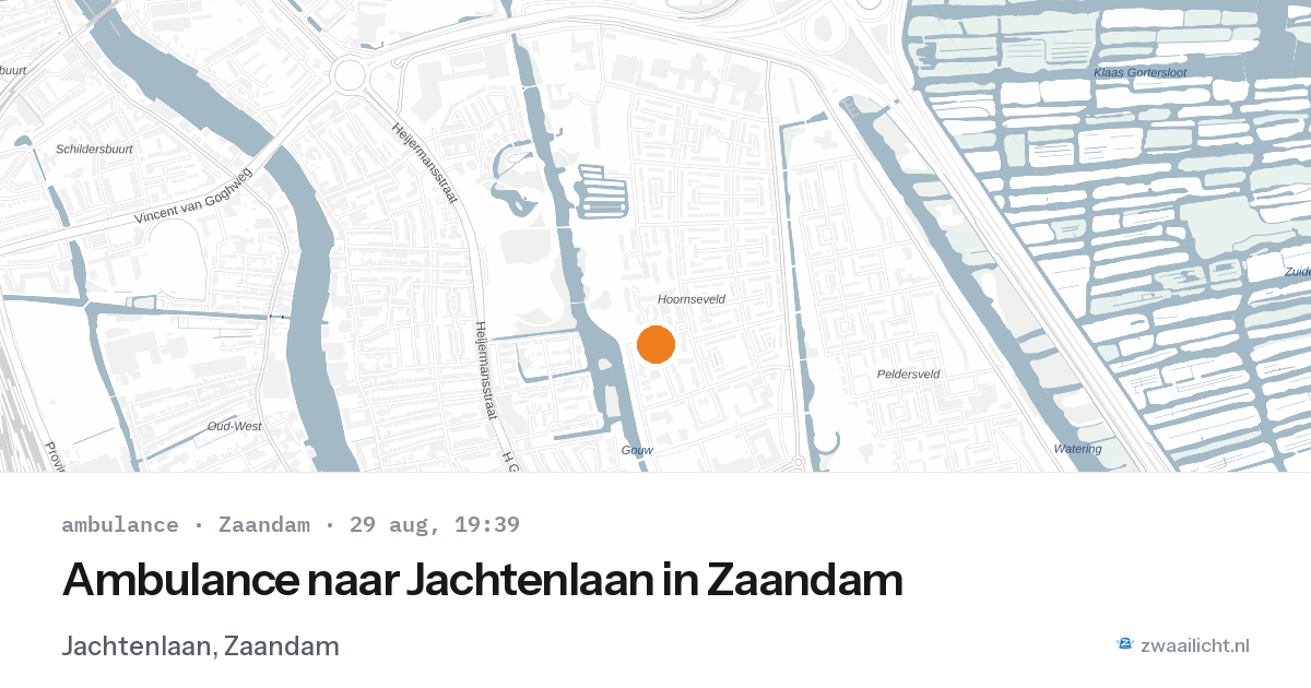 Ambulance naar Jachtenlaan in Zaandam — 29 aug 2026