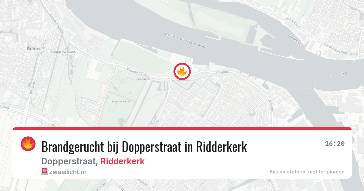 Brandgerucht bij Dopperstraat in Ridderkerk — 12 jul 2026
