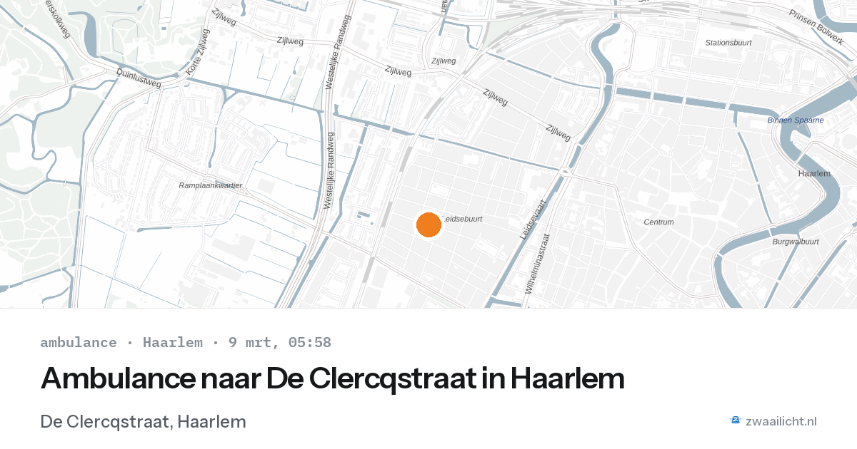 Ambulance naar De Clercqstraat in Haarlem — 9 mrt 2026