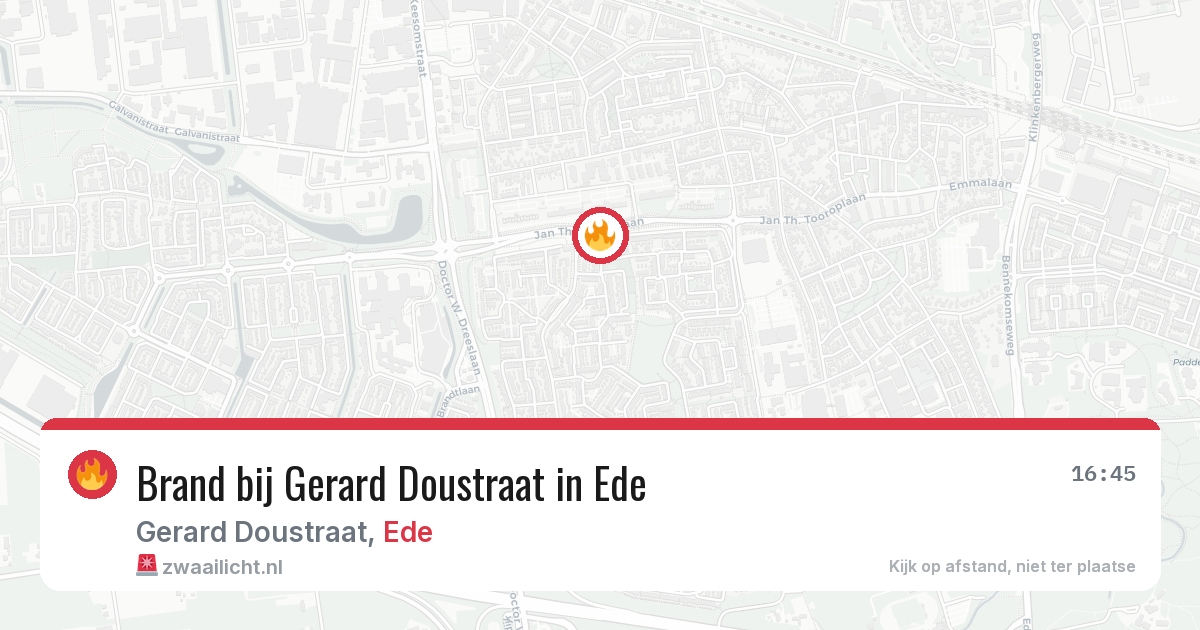Brand bij Gerard Doustraat in Ede — 8 aug 2026