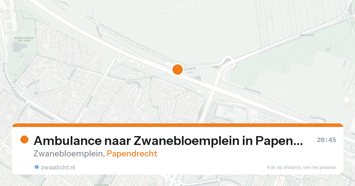 Ambulance naar Zwanebloemplein in Papendrecht — 22 aug 2026