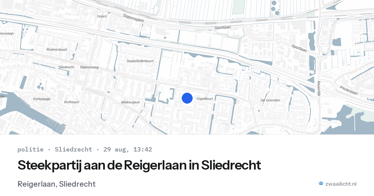 Steekpartij aan de Reigerlaan in Sliedrecht — 29 aug 2026
