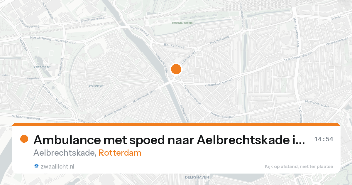 Ambulance met spoed naar Aelbrechtskade in Rotterdam — 8 jun 2026