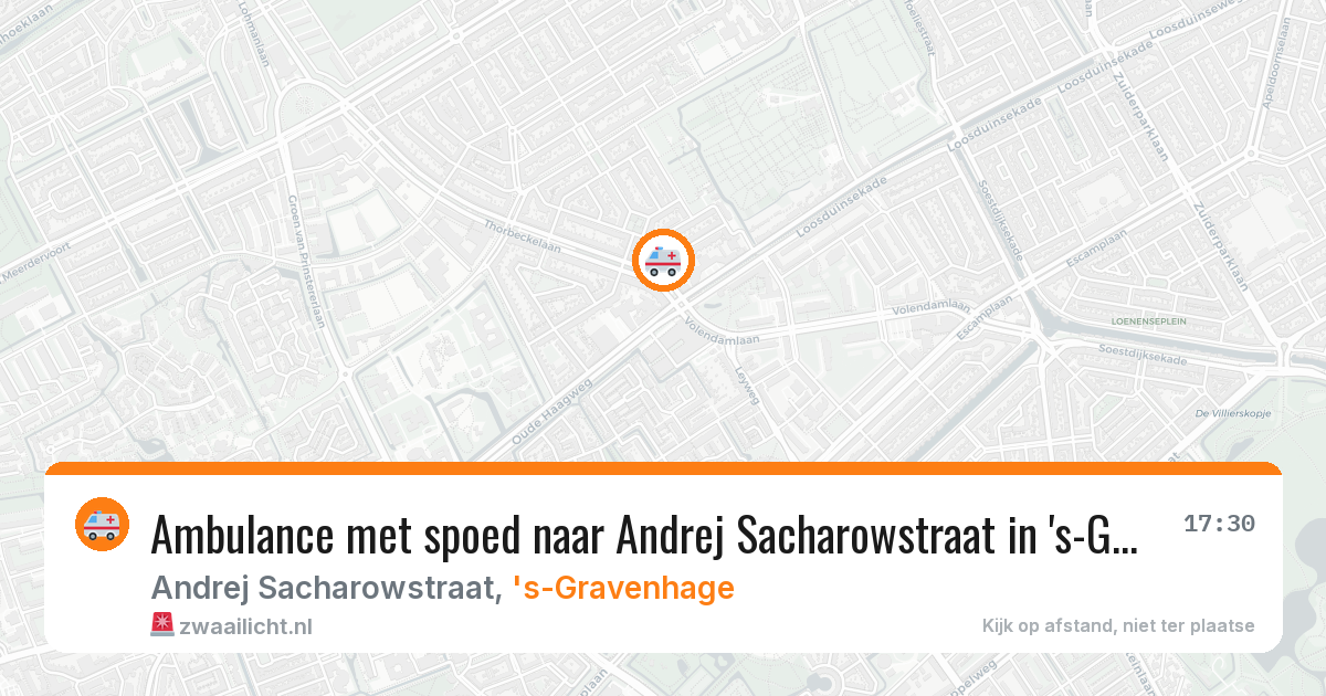 Ambulance met spoed naar Andrej Sacharowstraat in 's-Gravenhage — 15 mei 2026