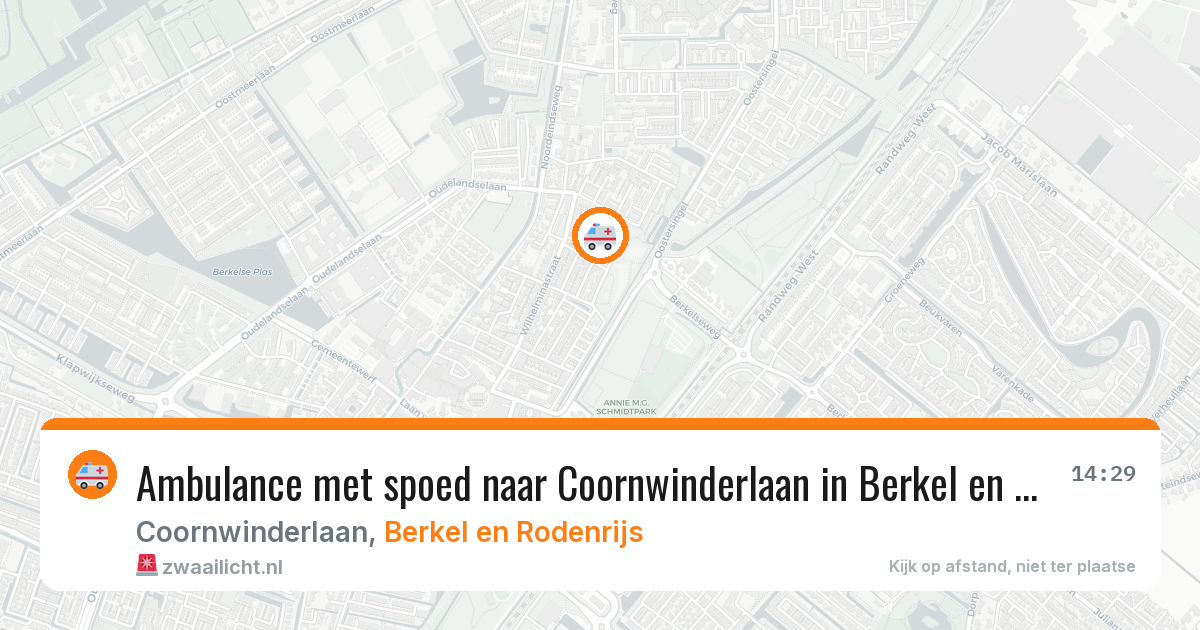 Ambulance met spoed naar Coornwinderlaan in Berkel en Rodenrijs — 16 apr 2026