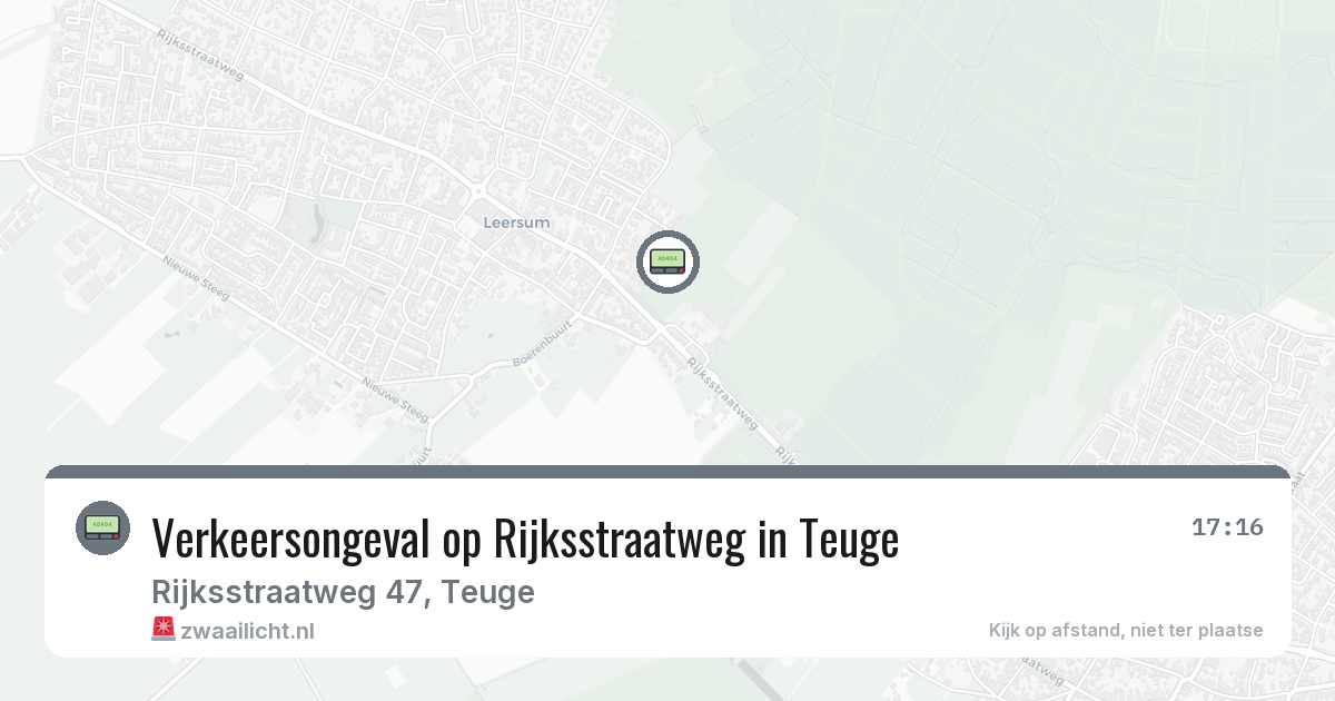 Verkeersongeval op Rijksstraatweg in Teuge — 24 feb 2026