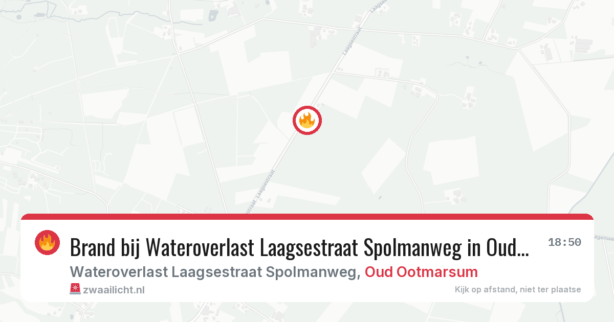 Brand bij Wateroverlast Laagsestraat Spolmanweg in Oud Ootmarsum — 29 mei 2026