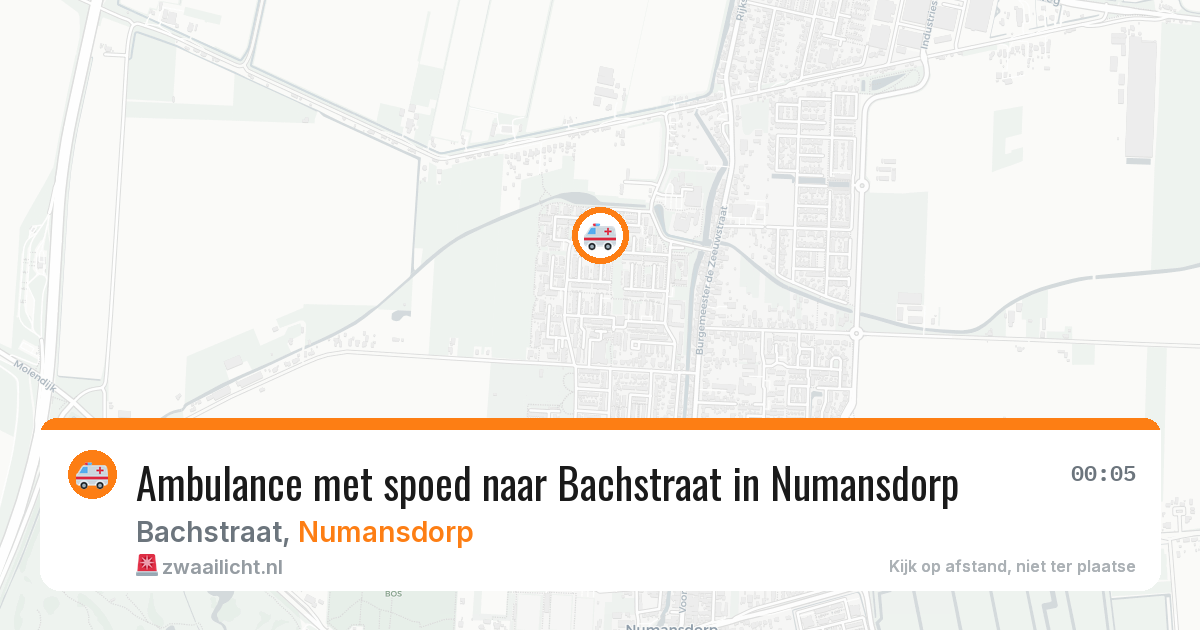 Ambulance met spoed naar Bachstraat in Numansdorp — 25 jul 2026