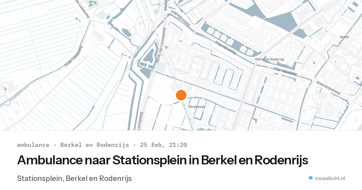 Ambulance naar Stationsplein in Berkel en Rodenrijs — 25 feb 2026