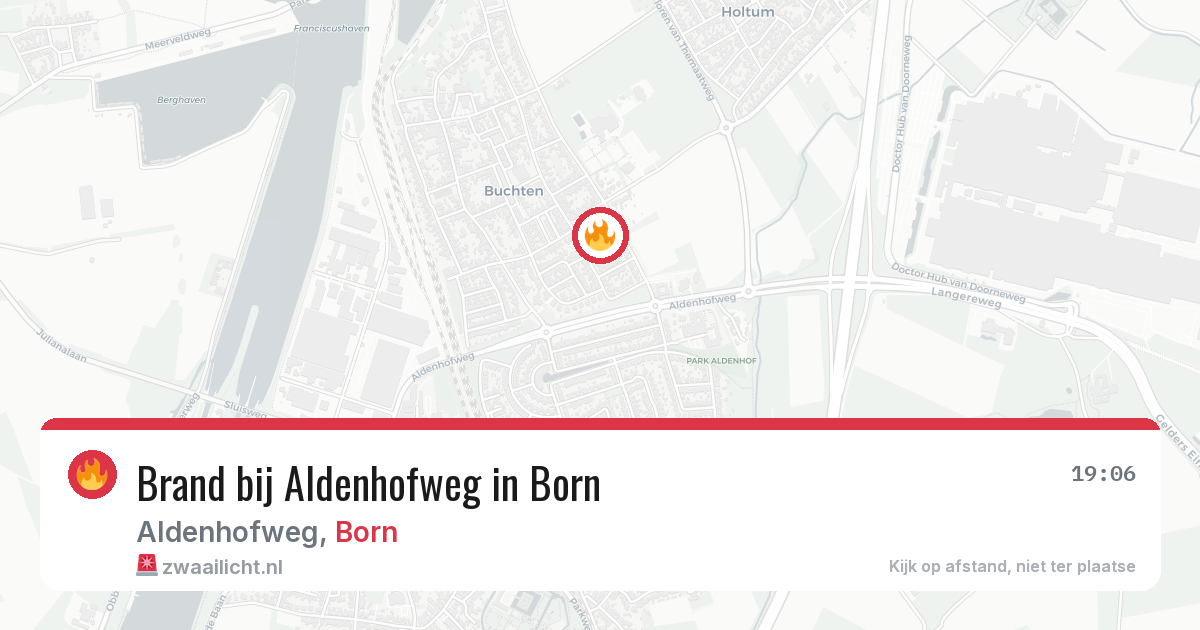 Brand bij Aldenhofweg in Born — 16 feb 2026