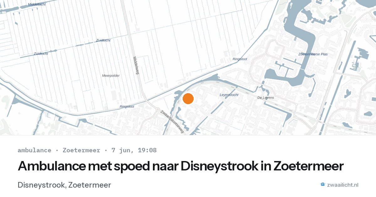 Ambulance met spoed naar Disneystrook in Zoetermeer — 7 jun 2026