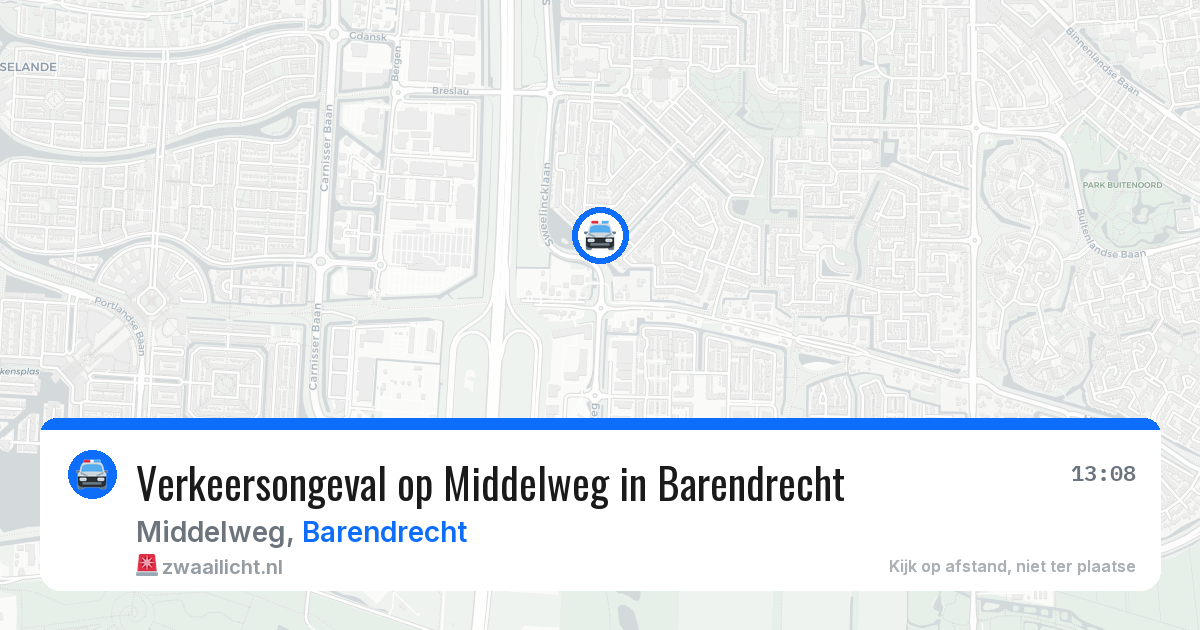 Verkeersongeval op Middelweg in Barendrecht — 3 jun 2026