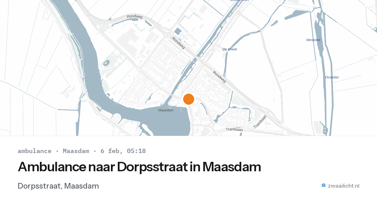 Ambulance naar Dorpsstraat in Maasdam — 6 feb 2026