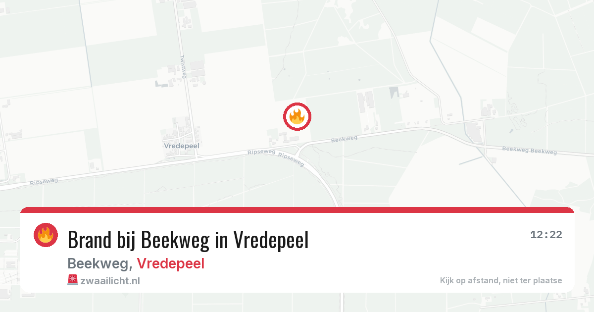 Brand bij Beekweg in Vredepeel — 16 jul 2026