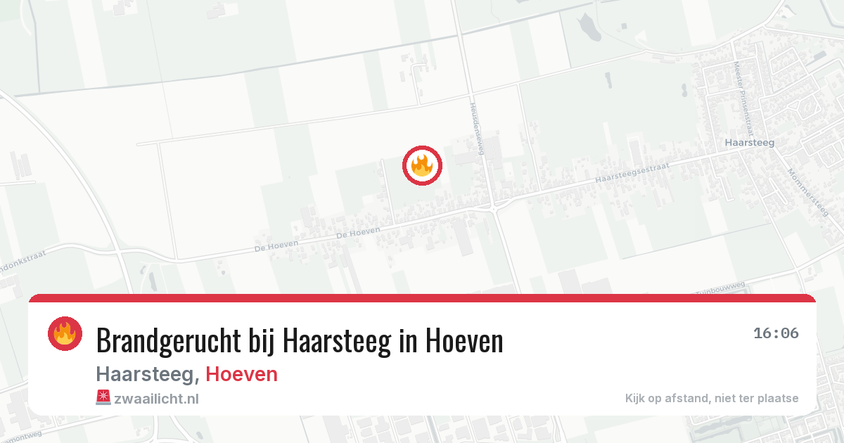 Brandgerucht bij Haarsteeg in Hoeven — 7 aug 2026