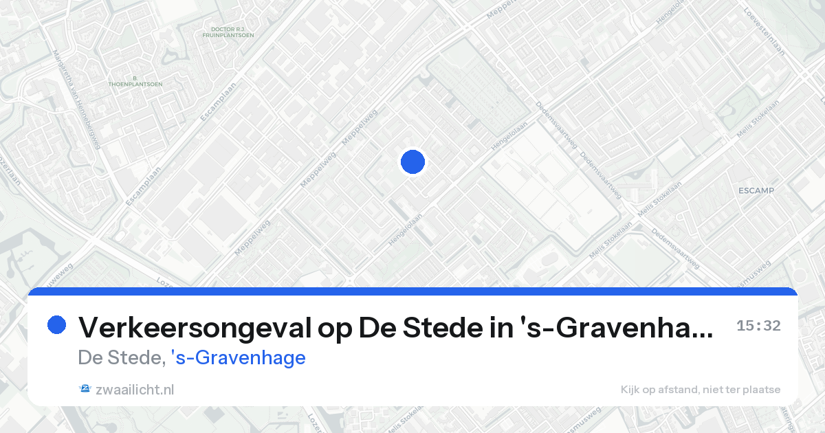 Verkeersongeval op De Stede in 's-Gravenhage — 15 aug 2026