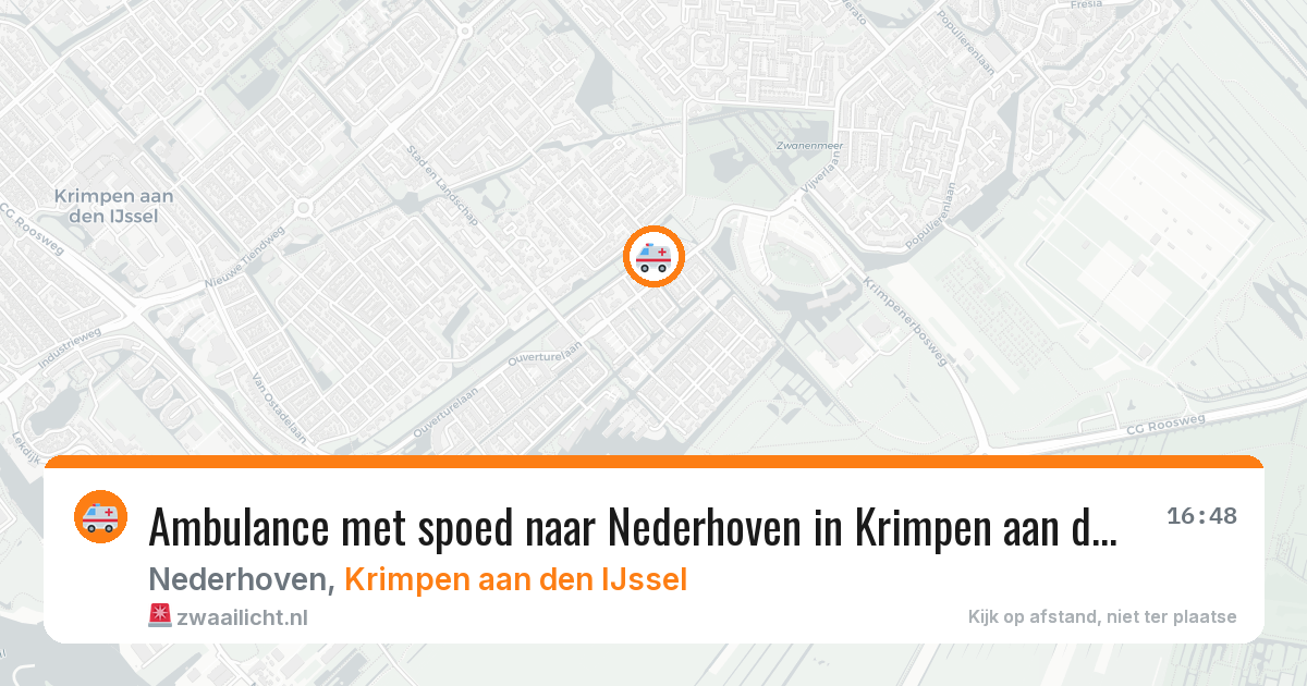 Ambulance met spoed naar Nederhoven in Krimpen aan den IJssel — 3 jul 2026