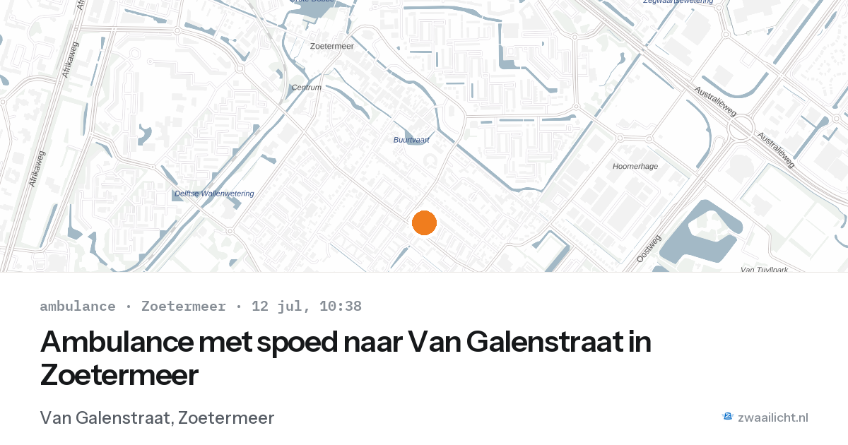 Ambulance met spoed naar Van Galenstraat in Zoetermeer — 12 jul 2026