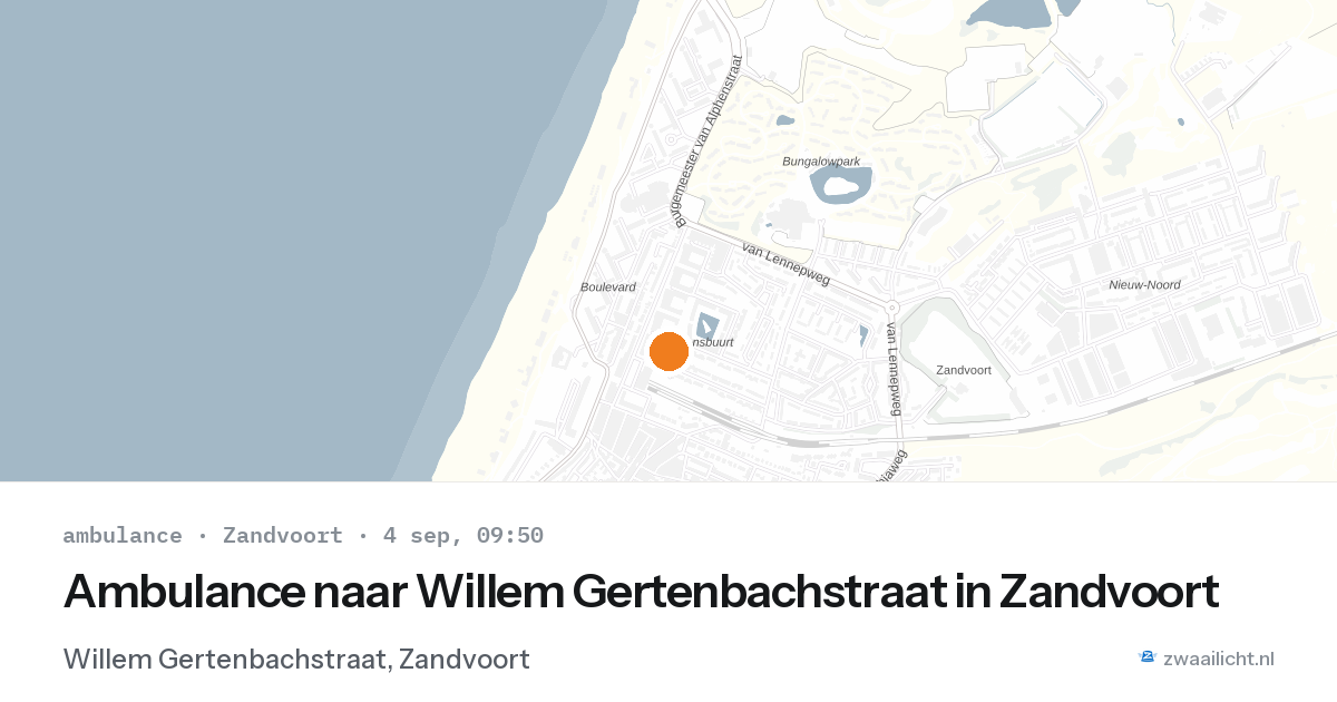 Ambulance naar Willem Gertenbachstraat in Zandvoort — 4 sep 2026
