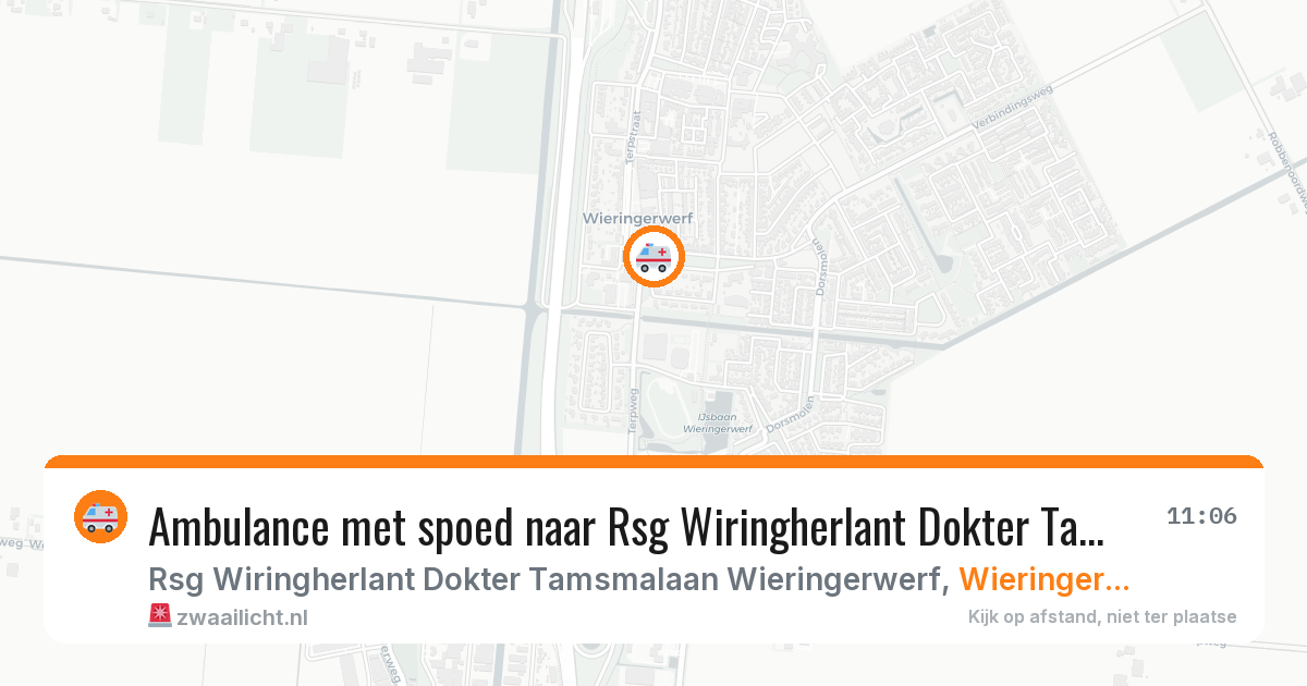 Ambulance met spoed naar Rsg Wiringherlant Dokter Tamsmalaan Wieringerwerf in Wieringerwerf — 10 mrt 2026