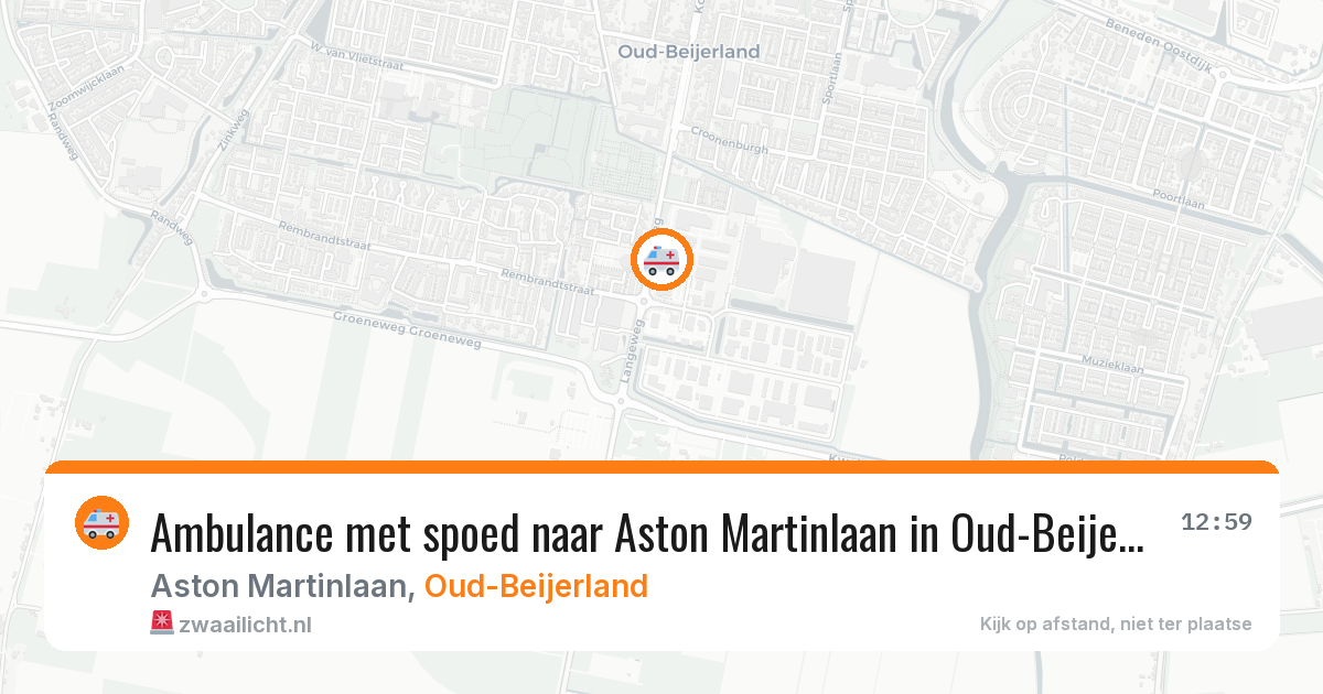 Ambulance met spoed naar Aston Martinlaan in Oud-Beijerland — 15 apr 2026