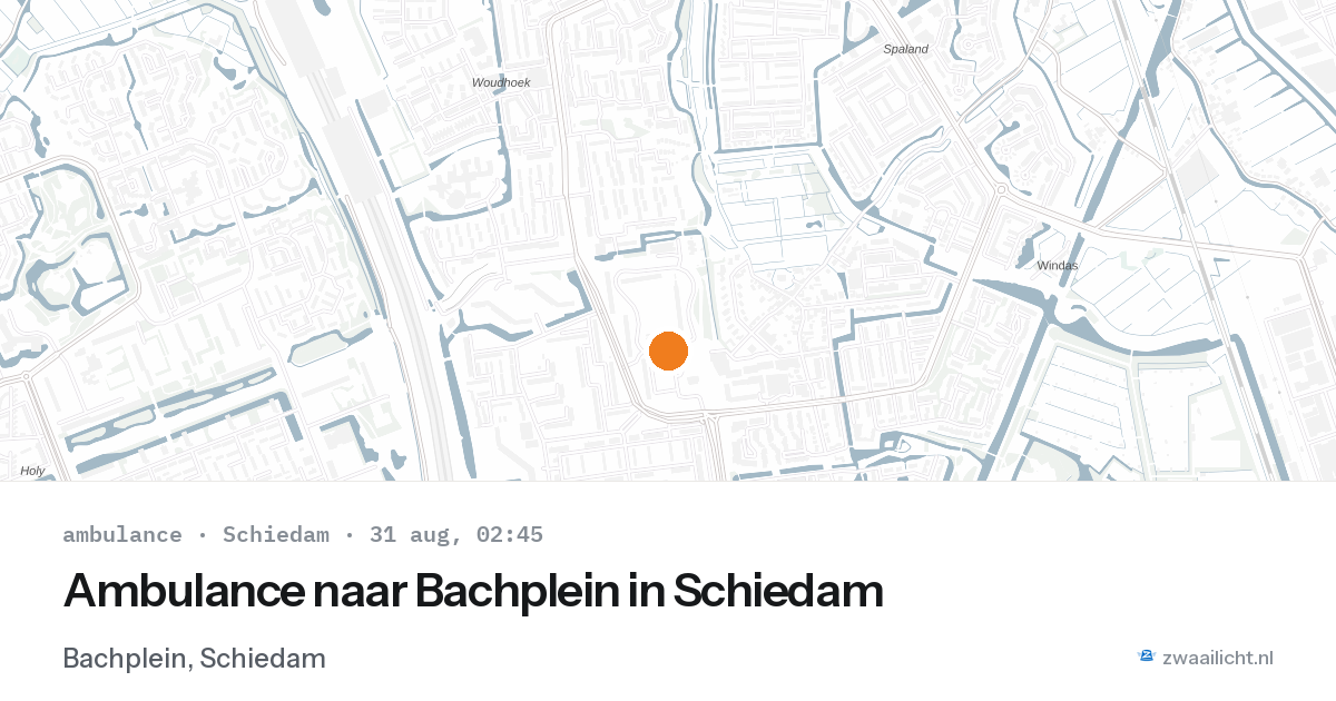 Ambulance naar Bachplein in Schiedam — 31 aug 2026