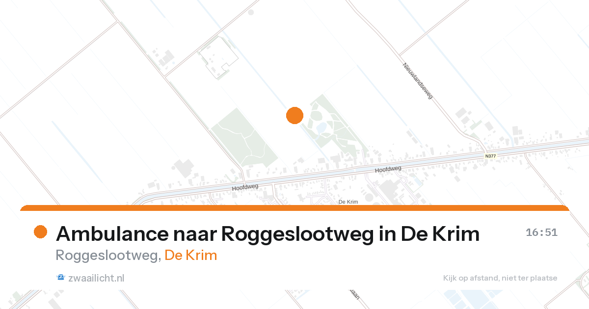 Ambulance naar Roggeslootweg in De Krim — 24 aug 2026