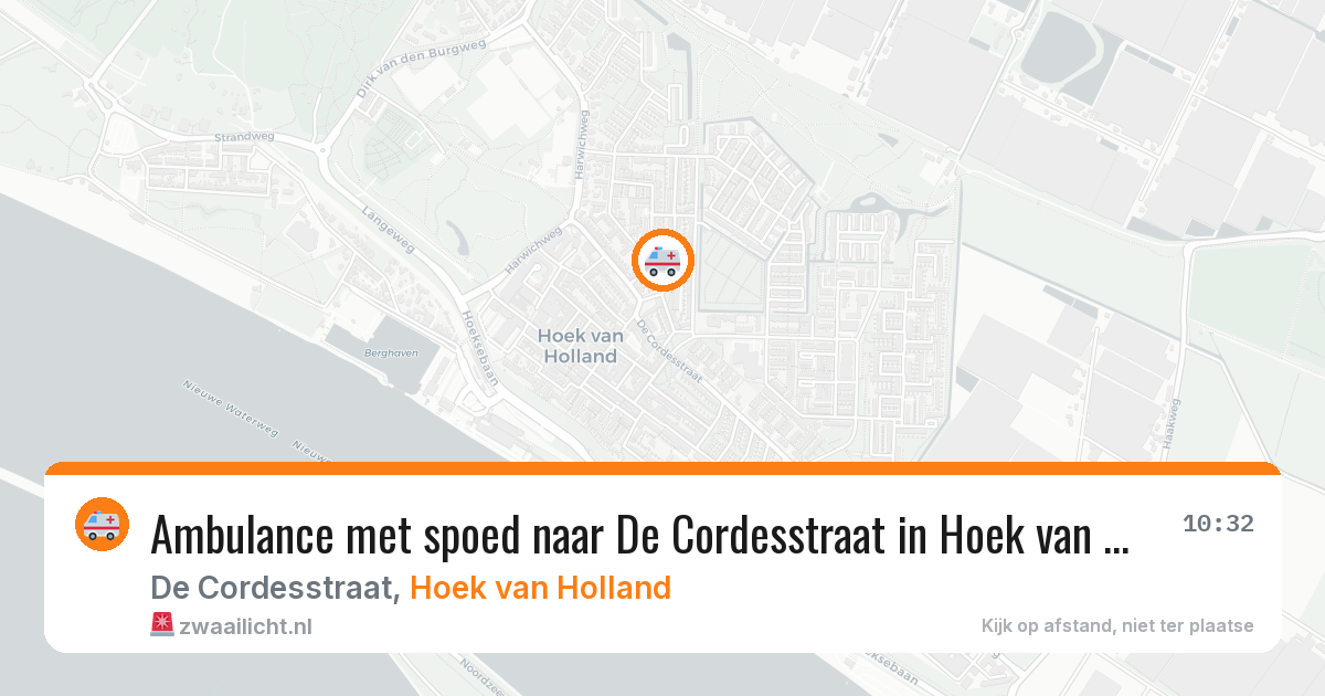 Ambulance met spoed naar De Cordesstraat in Hoek van Holland — 11 aug 2026