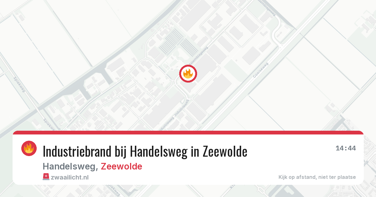Industriebrand bij Handelsweg in Zeewolde — 11 mei 2026
