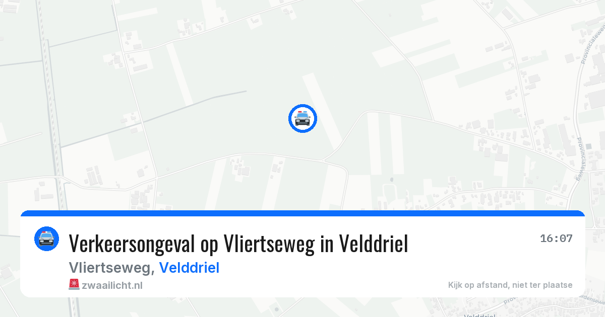 Verkeersongeval op Vliertseweg in Velddriel — 18 jul 2026