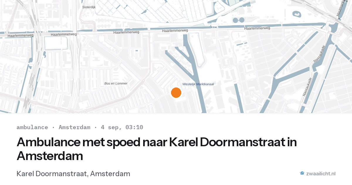 Ambulance met spoed naar Karel Doormanstraat in Amsterdam — 4 sep 2026
