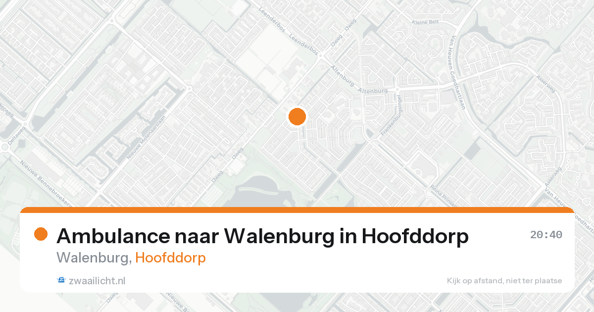 Ambulance naar Walenburg in Hoofddorp — 21 aug 2026