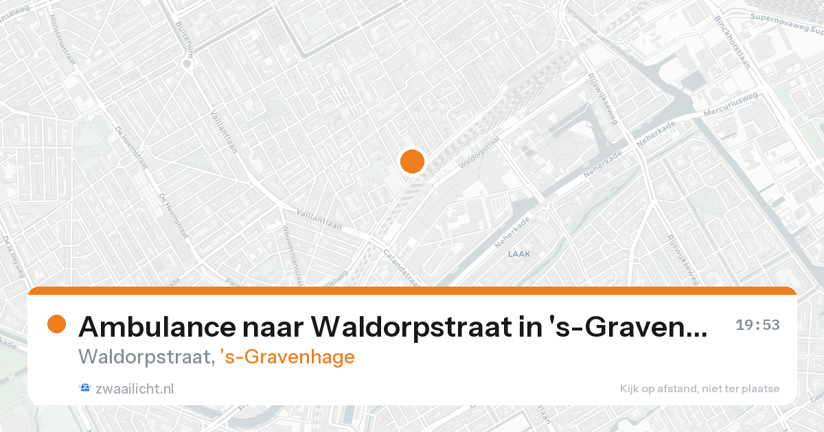 Ambulance naar Waldorpstraat in 's-Gravenhage — 19 aug 2026