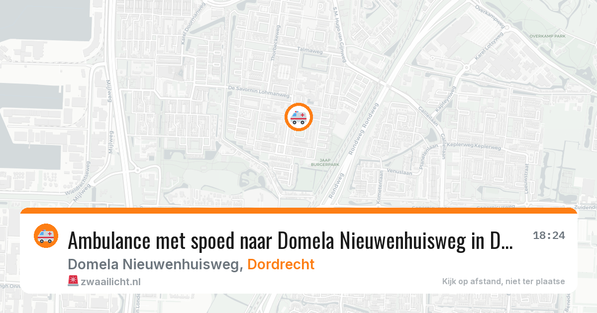 Ambulance met spoed naar Domela Nieuwenhuisweg in Dordrecht — 26 mei 2026