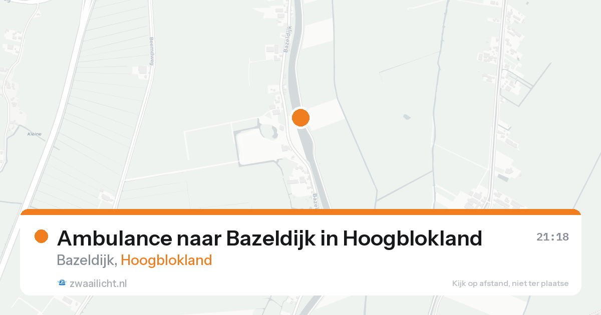 Ambulance naar Bazeldijk in Hoogblokland — 22 aug 2026