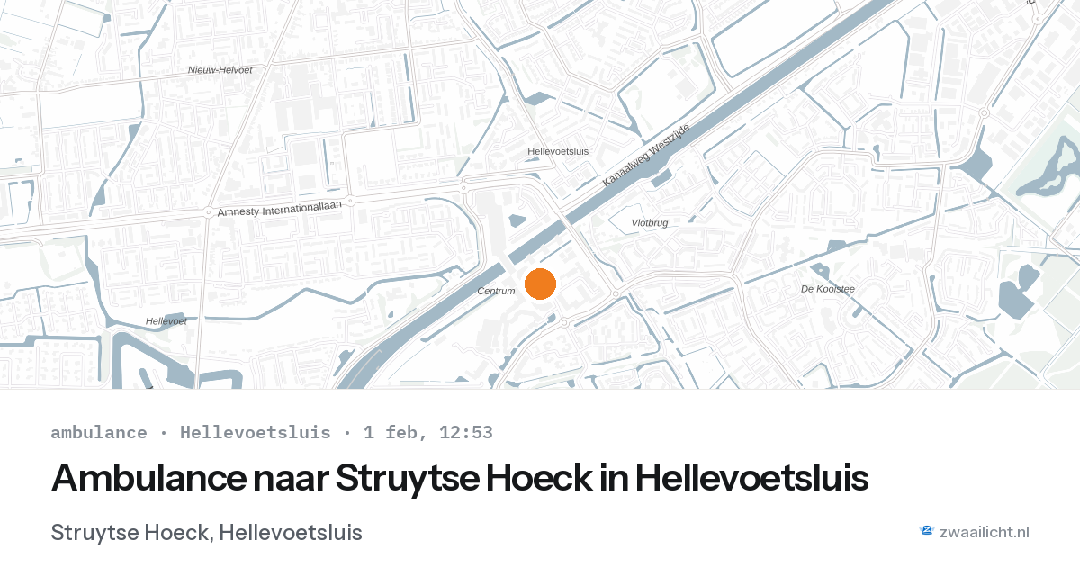 Ambulance naar Struytse Hoeck in Hellevoetsluis — 1 feb 2026