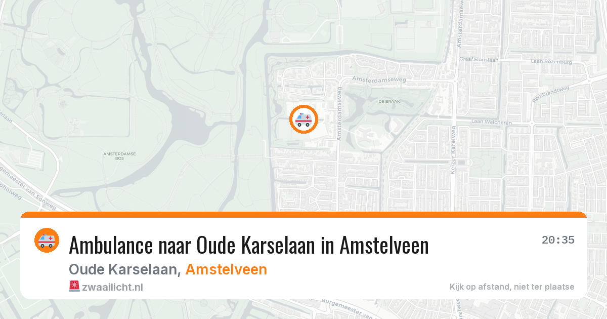 Ambulance naar Oude Karselaan in Amstelveen — 20 apr 2026