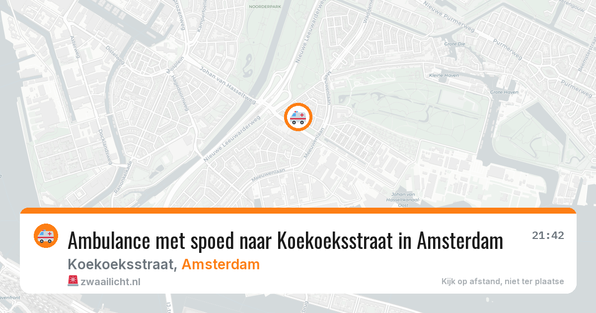 Ambulance met spoed naar Koekoeksstraat in Amsterdam — 1 jul 2026