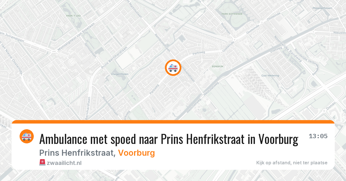 Ambulance met spoed naar Prins Henfrikstraat in Voorburg — 8 jun 2026