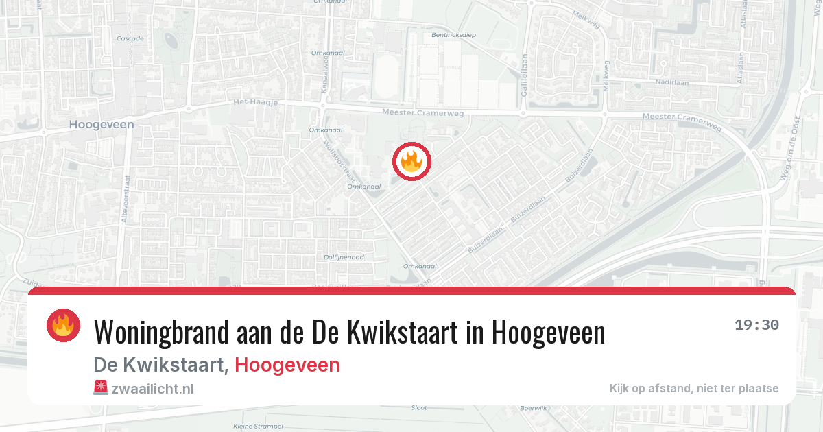 Woningbrand aan de De Kwikstaart in Hoogeveen — 23 feb 2026