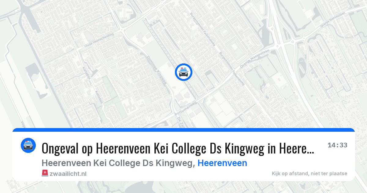 Ongeval op Heerenveen Kei College Ds Kingweg in Heerenveen — 9 apr 2026