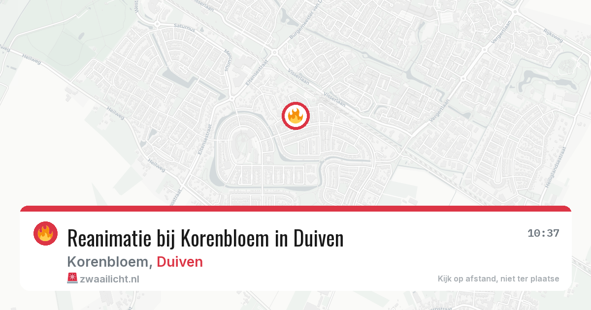 Reanimatie bij Korenbloem in Duiven — 21 jun 2026