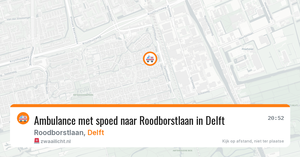 Ambulance met spoed naar Roodborstlaan in Delft — 30 mrt 2026