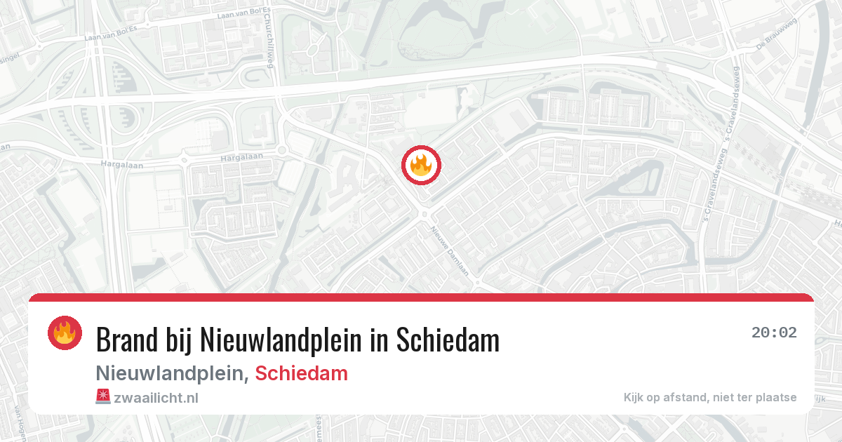 Brand bij Nieuwlandplein in Schiedam — 24 jun 2026