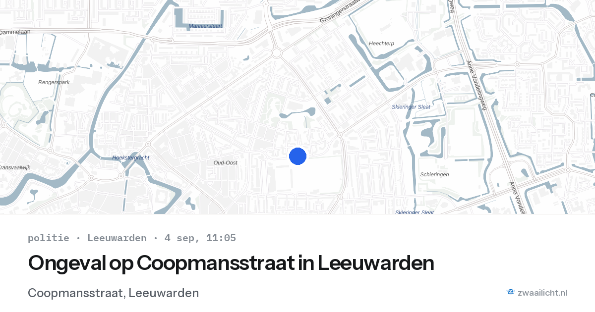 Ongeval op Coopmansstraat in Leeuwarden — 4 sep 2026