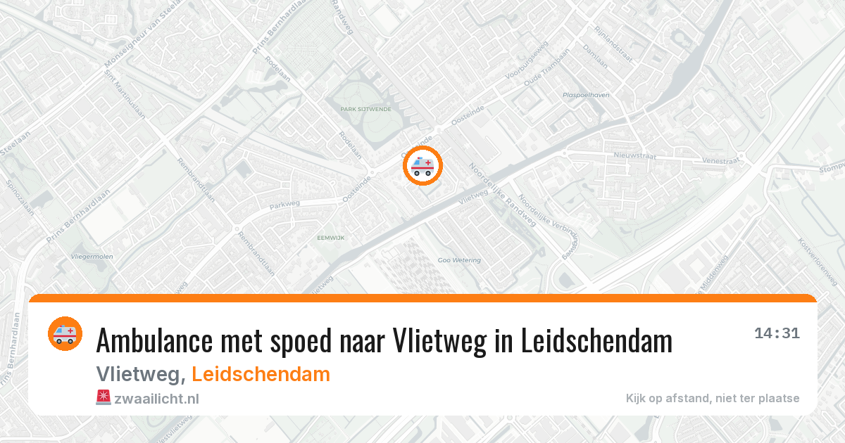 Ambulance met spoed naar Vlietweg in Leidschendam — 16 mrt 2026
