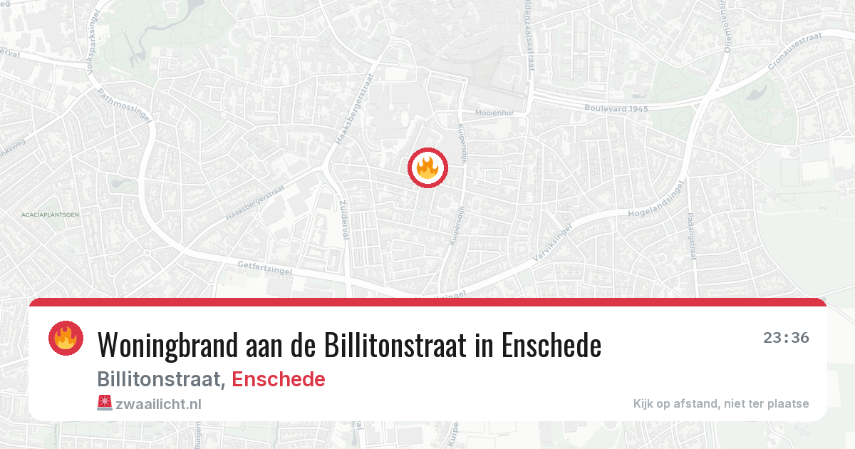 Woningbrand aan de Billitonstraat in Enschede — 26 apr 2026